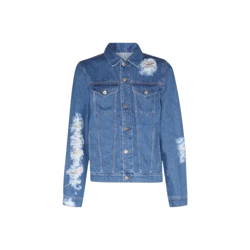 JW Anderson Distressed Collared Button-Up Jacket