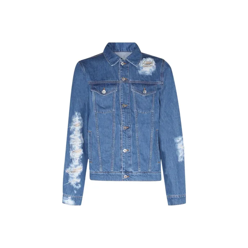 JW Anderson Distressed Collared Button-Up Jacket-0