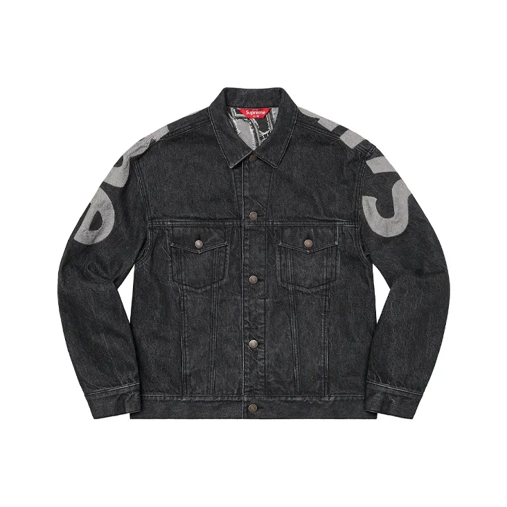 Supreme Inset Logo Denim Trucker Jacket-4