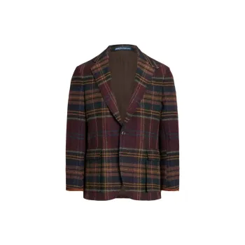 Polo Ralph Lauren The Rl67 Plaid Wool Tweed Jacket Business Suit Coat Men's Multicolor