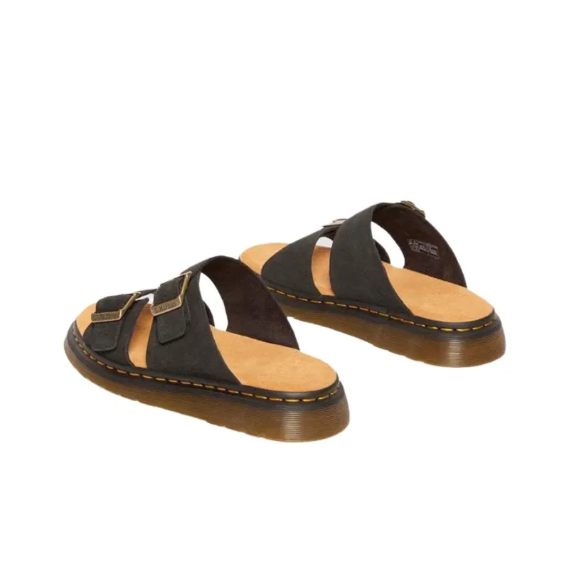 Dr. Martens Josef Suede Slide Sandals Black E.H. Suede-3