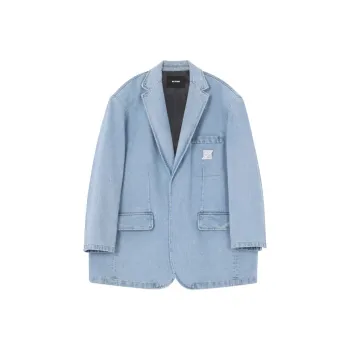 WE11DONE Notched lapels Denim Cotton Blazer