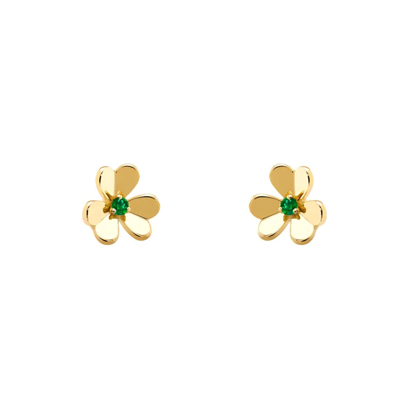 Van Cleef & Arpels Frivole Series Yellow K Gold Stud Earrings Women's-1
