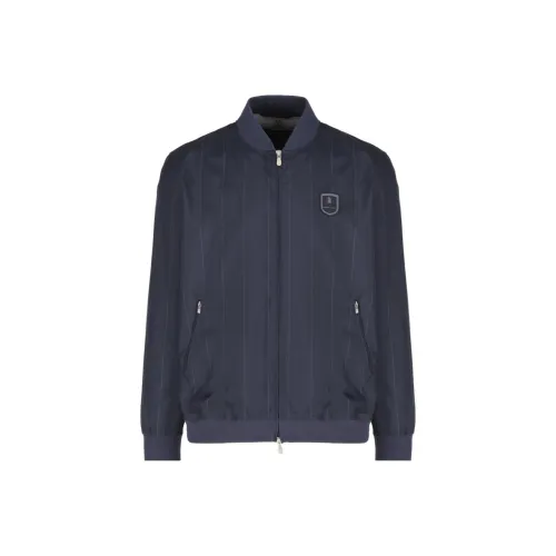 Brunello Cucinelli Logo appliqué Striped Jacket