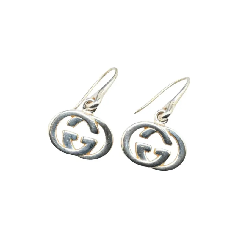 GUCCI 2005 2015 Interlocking G Drop Hook Earrings-1