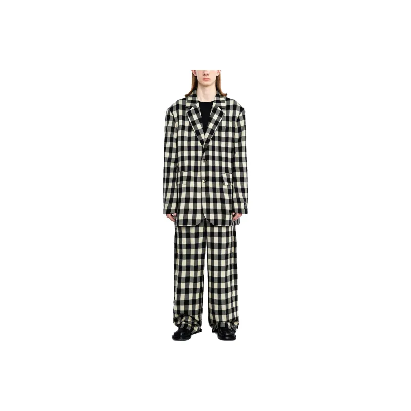 ADER ERROR ADER ERROR Through Editism Series Business Suits Unisex Black Beige Square-0