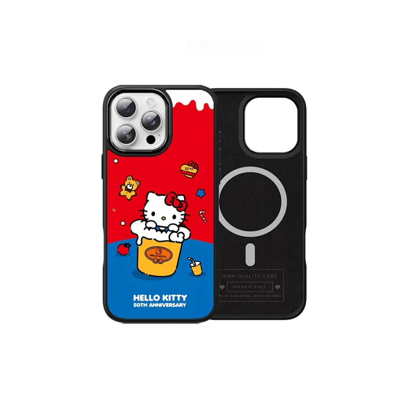 Sanrio Matte Material Gilded Magnetic Cute High End Phone Case Compatibility IPhone16ProMax/15/14/13/12proma Cartoon-3