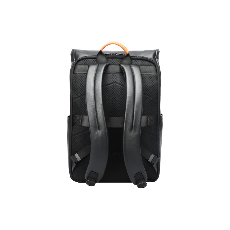 BOPAI Cow Leather Laptop Bag Backpack Men's Black-3