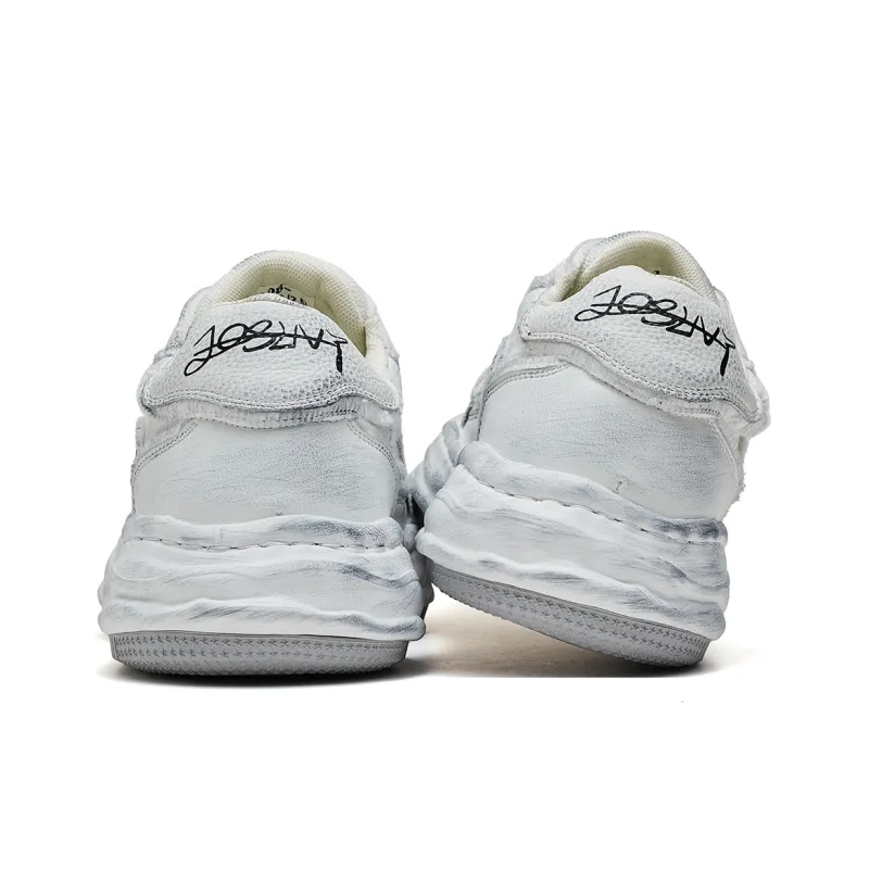 SOBB Height Increasing Low Top Skateboard Shoes Men's White Gray-5