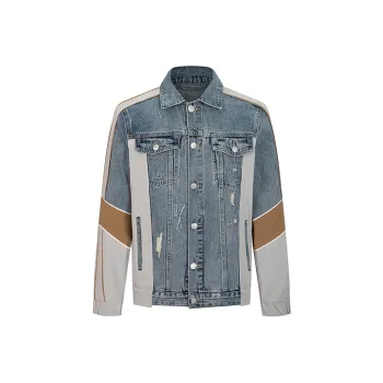 DAVID NAMAN Denim Jacket Men's Denim Blue