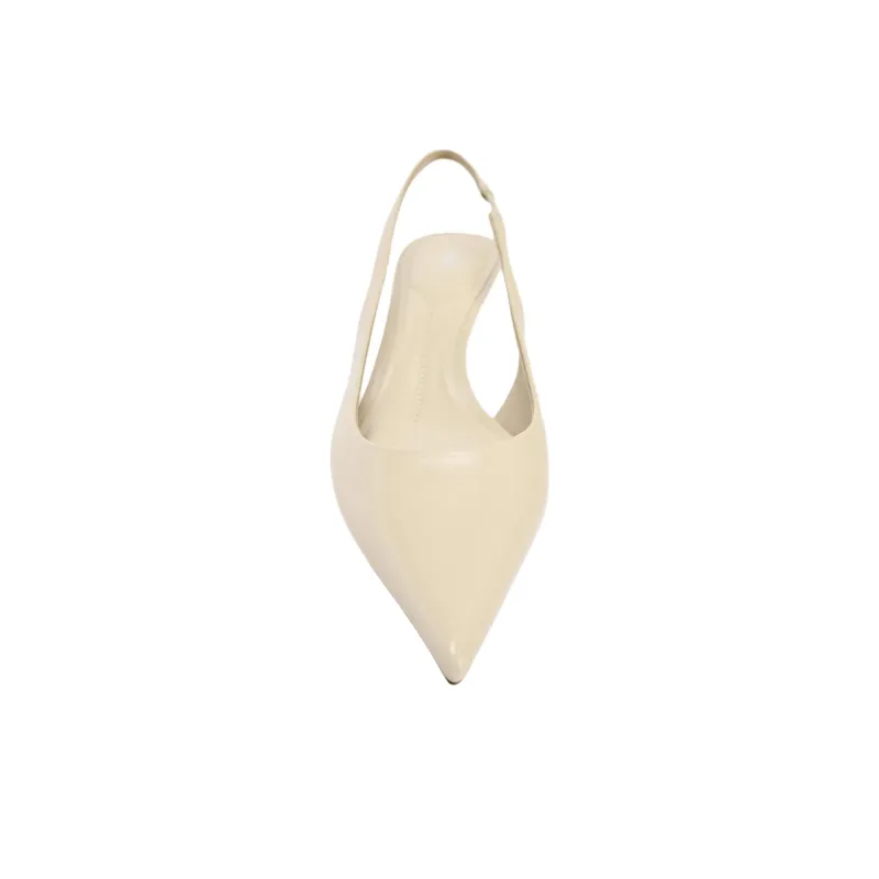 ZARA Slim Heel High Heels Women's Light Beige Yellow-2