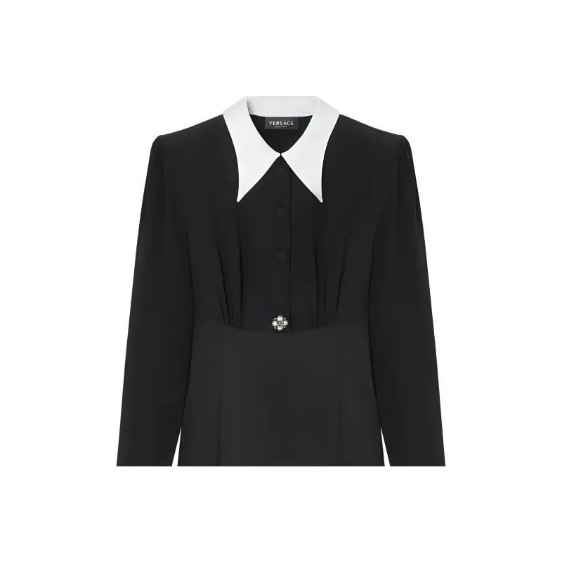 VERSACE Pearl Detailed Long Sleeved Mini Dress-2