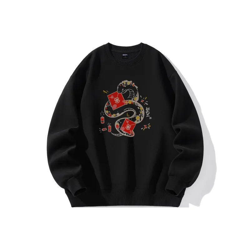 ZMOH Fleece Lined Crew Neck Sweatshirt Unisex-9