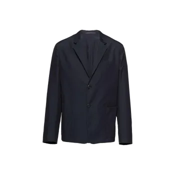 PRADA Triangle Logo Cotton Blazer