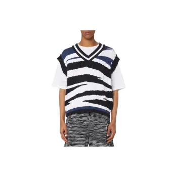 MISSONI Striped V Neck Knitted Vest