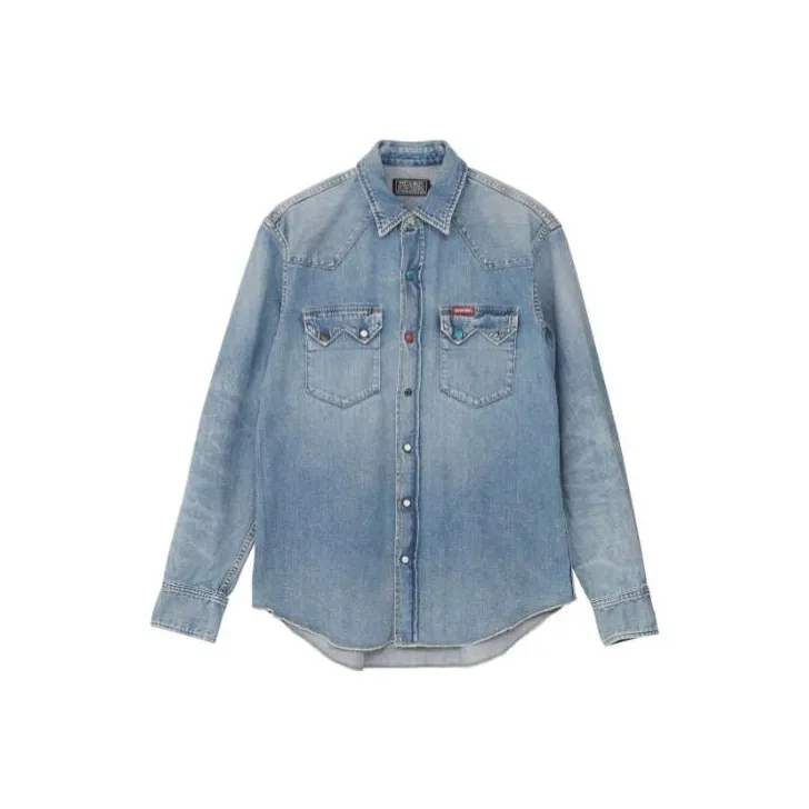 HYSTERIC GLAMOUR Denim Jackets Men Light Indigo-0