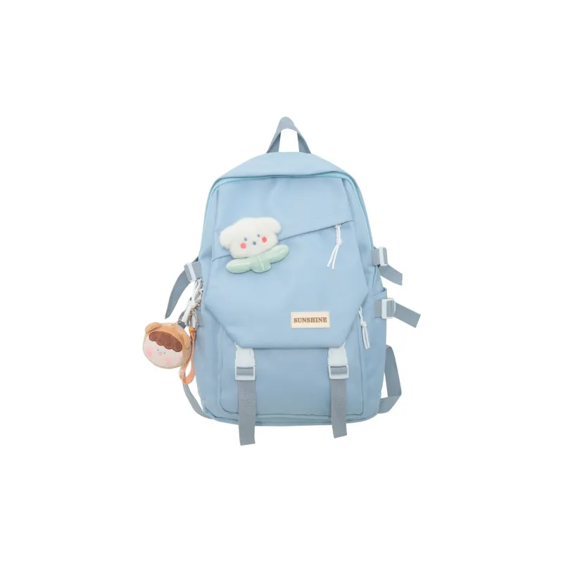 URBAN FOREST Nylon Backpack Unisex Green/Blue/Orange/Black/White-5