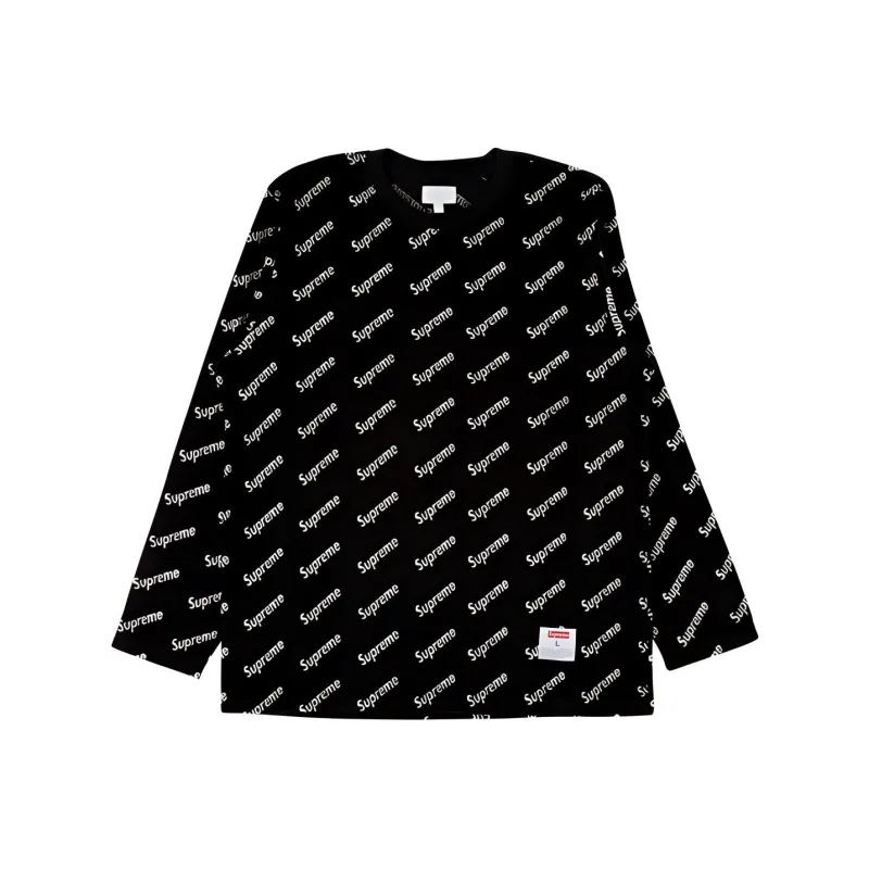 Supreme Velour Diagonal Logo L/S Top-1