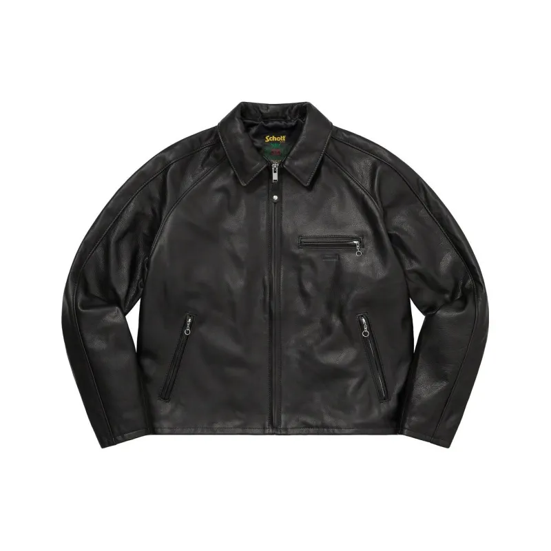 Supreme Schott Leather Racer Jacket-0
