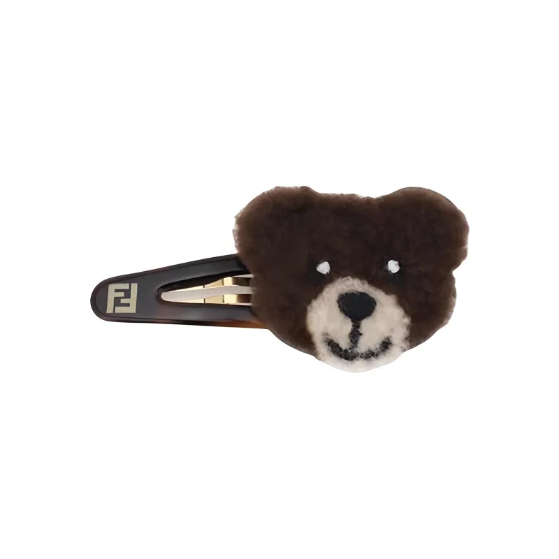 FENDI Hair Clips Women's Dark Brown-1