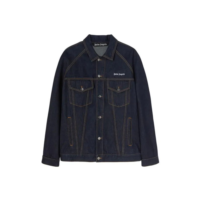 PALM ANGELS Embroidered logo Denim Jacket-0