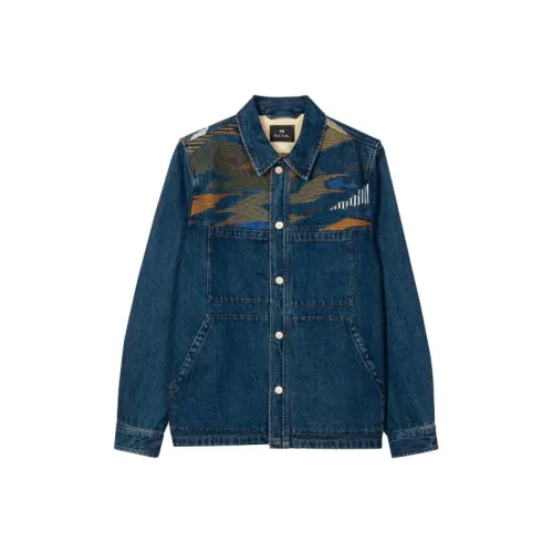 Paul Smith Long Sleeved Plains Embroidered Denim Jacket