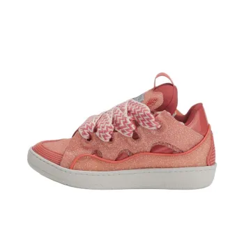 Lanvin La Curb Low Top Skateboard Shoes Unisex Brick Red