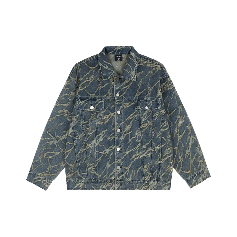XINYINSU Deconstruct Stitching Unisex Denim Jacket-0