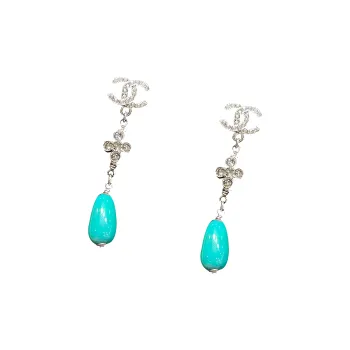 CHANEL Earrings Women's Turquoise