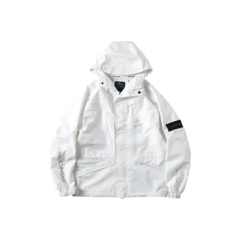 ENSHADOWER Waterproof And Windproof Windbreaker Jacket Men's White