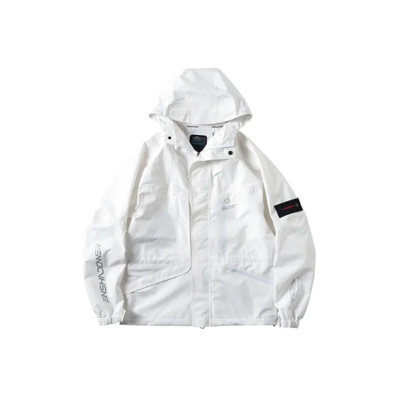 ENSHADOWER Waterproof And Windproof Windbreaker Jacket Men's White-0