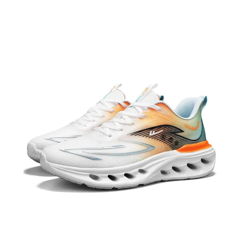 WARRIOR Running Shoes Men Low Top White Blue/White Orange/Black Blue-9
