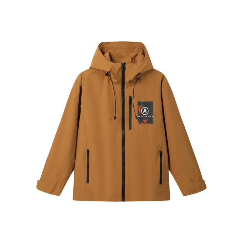Antioffice Lace-Up Windproof Windbreaker Jacket Men's-28