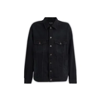 Balenciaga FW22 Denim Jacket Regular Fit Men's Black