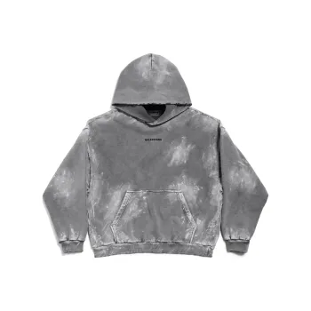 Balenciaga Logo Embroidered Faded Hoodie
