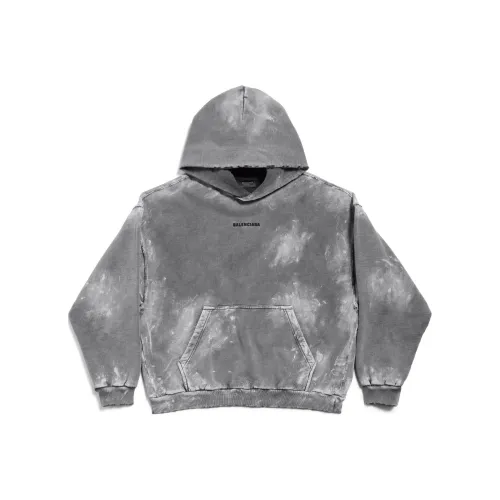 Balenciaga Logo Embroidered Faded Hoodie