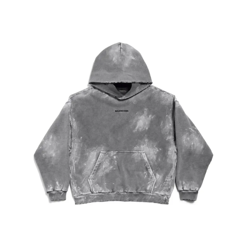 Balenciaga Logo Embroidered Faded Hoodie-0