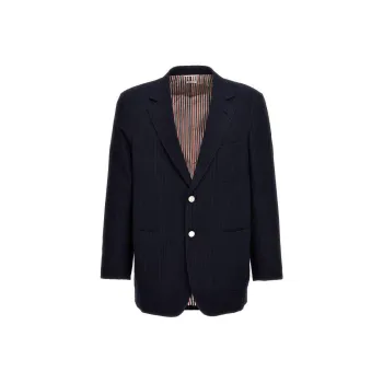 THOM BROWNE Single Breasted Seersucker Blazer