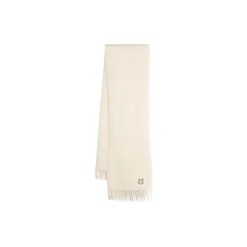 Maison Kitsune Logo embroidered Virgin Wool Scarf