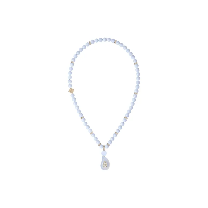 GIORGIO ARMANI Josephine Necklace In 18k Gold Chalcedony And Diamonds-0