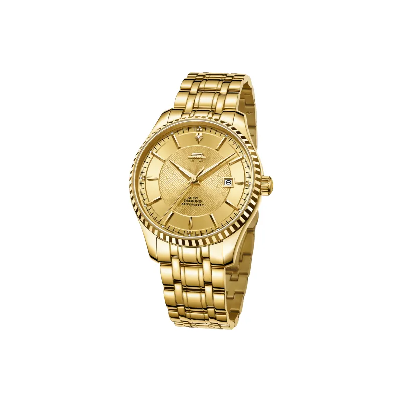 Beijing Classic Collection Automatic Mechanical Movement Stainless Steel Watchband Watch Men's Watches Gold Dial-1