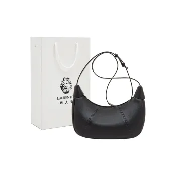 Old Man's Head Top Grain Cow Leather Crossbody Bag, Shoulder Bag Women's Black/White/Elephant Gray/Purple