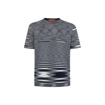 MISSONI Stripe Printed Short Sleeved Crewneck T Shirt