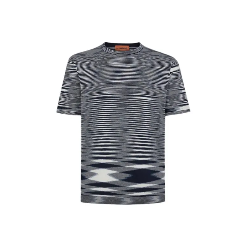 MISSONI Stripe Printed Short Sleeved Crewneck T Shirt-0