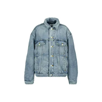 Balenciaga Padded Denim Jacket In Indigo