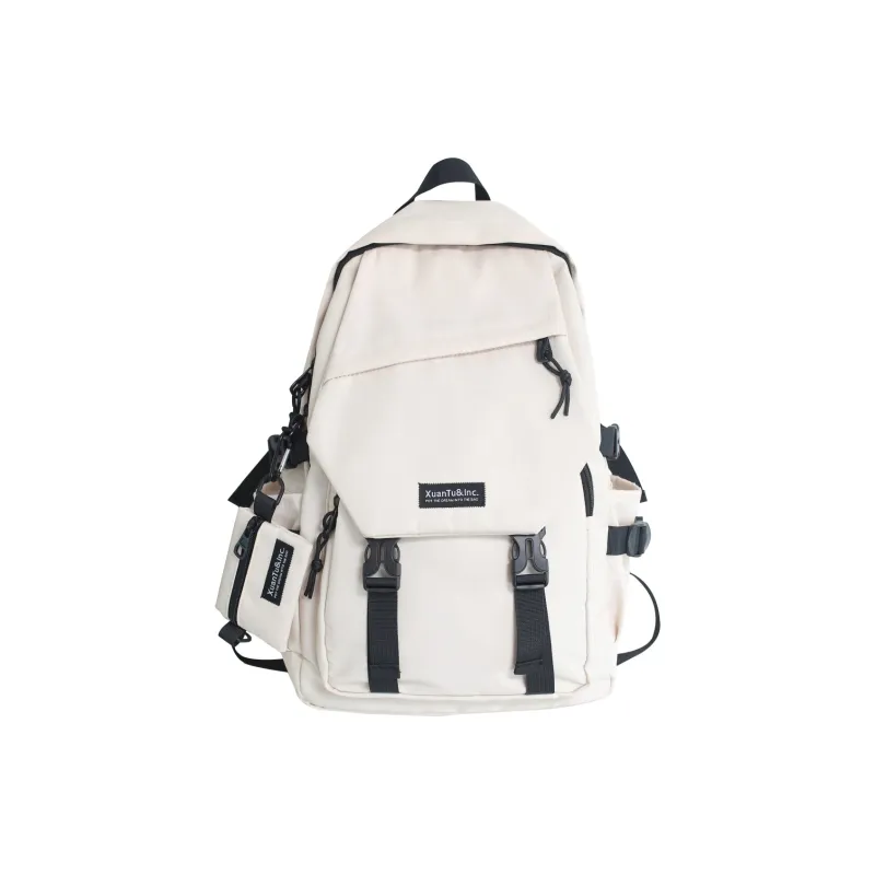 ZOGA Nylon Backpack Unisex Ivory/Black Red-0