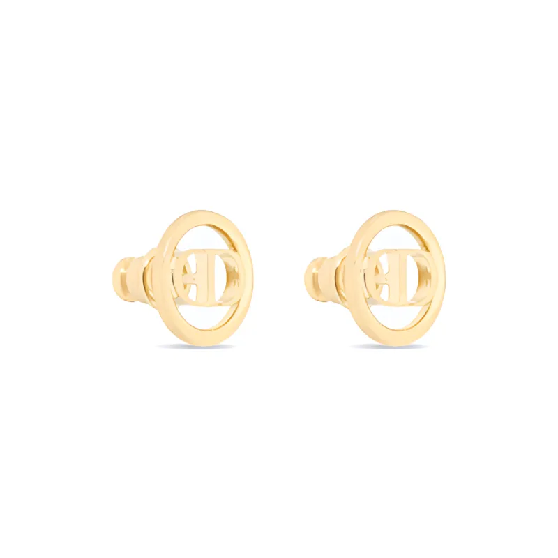 DIOR Metal Stud Earrings Women's Gold-1