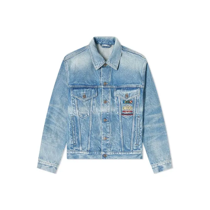 GUCCI Denim Jackets Men Blue-0