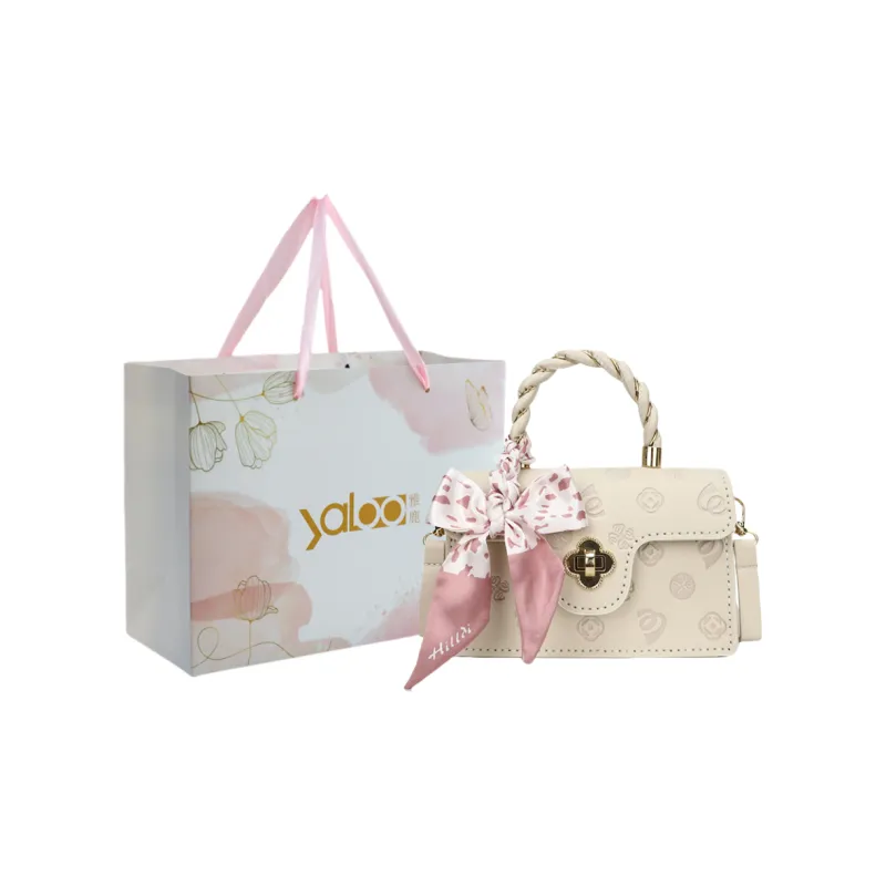 Yalu PVC Handbag Regular Unisex Ecru/Pink-10