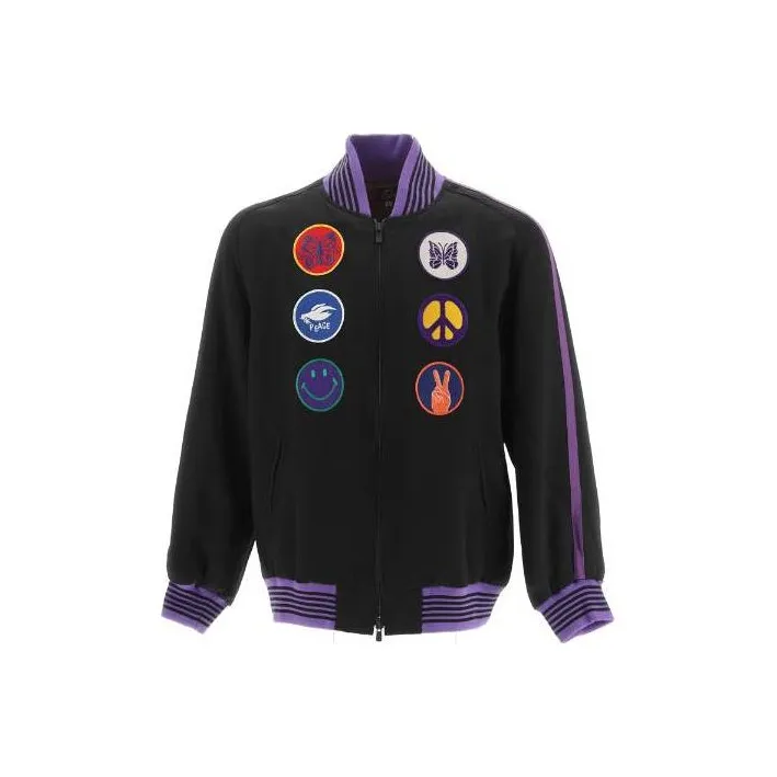 Needles Patch Detailed Zipped Bomber Jacket-0